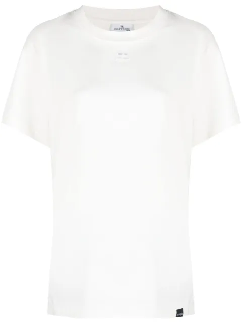 Courrèges logo-patch cotton T-shirt White 323JTS008JS0071