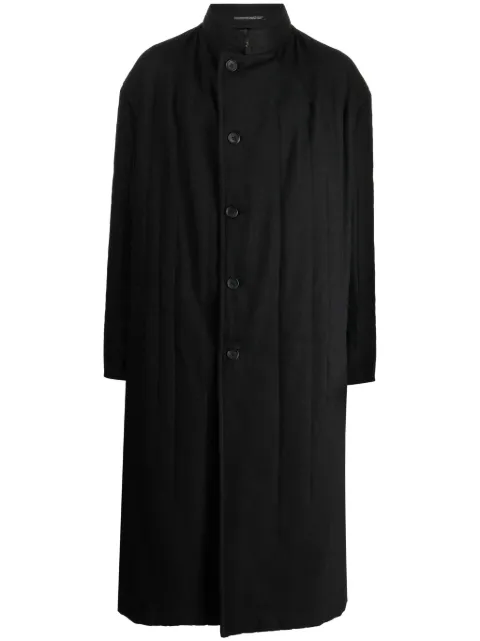 Yohji Yamamoto single-breasted drop-shoulder coat Black HJC21801