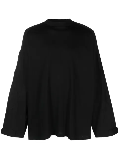 032c multiple-patches organic cotton sweatshirt Black FW23C1080