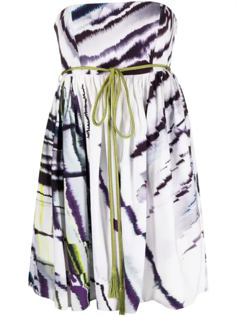 Gemy Maalouf off-shoulder flared mini dress White NH2238