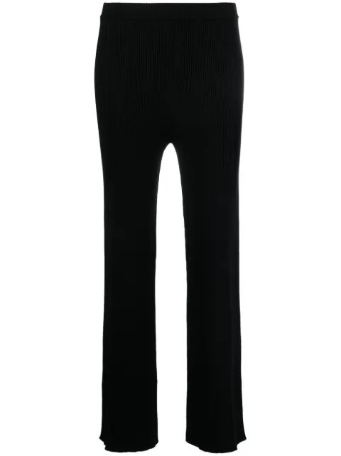 AERON straight-leg rib-knit trousers Black PA265436