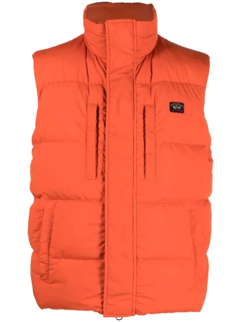 Paul & Shark logo-patch padded gilet Orange 13312305