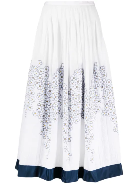 Gemy Maalouf floral-print A-line maxi skirt White LPR236883MS
