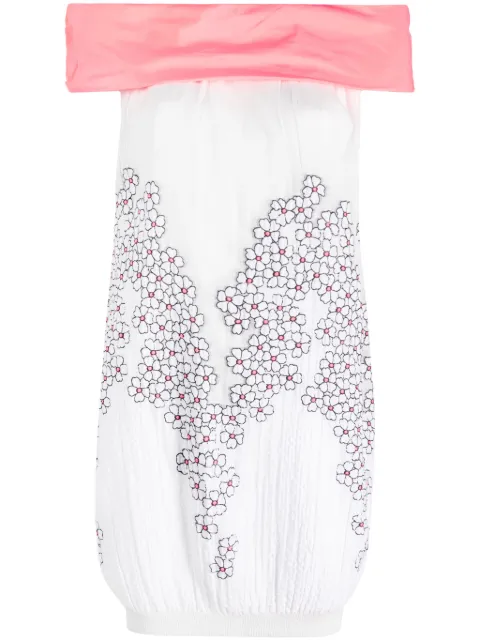 Gemy Maalouf off-shoulder floral-print dress White LPR236886SHD