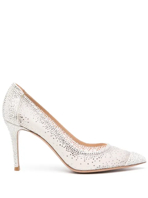 Gianvito Rossi Rania 85mm rhinestone pumps White G2047585RICCOZ