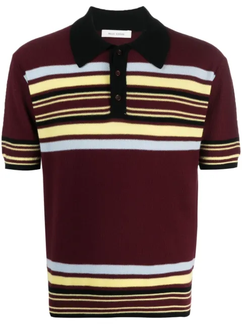 Wales Bonner Wander striped wool polo shirt Red MA23KN17KN07