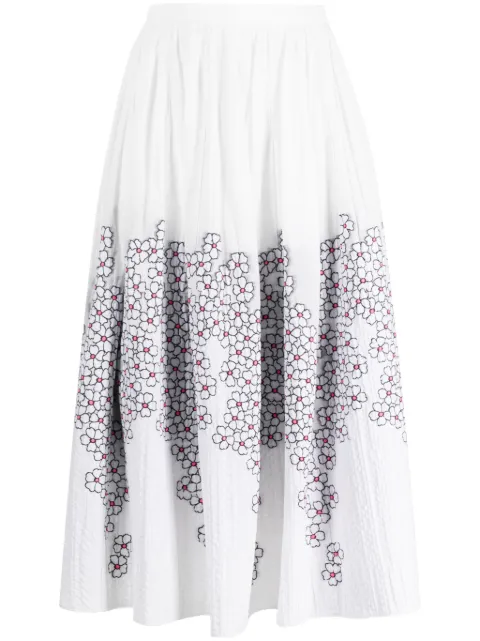 Gemy Maalouf floral-print jacquard midi skirt White LPR236882MS