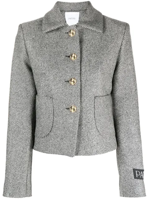 Patou textured virgin-wool short jacket Grey JA0340149963A