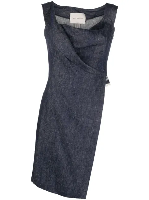 Gemy Maalouf asymmetric gathered sleeveless top Blue LPR195823T