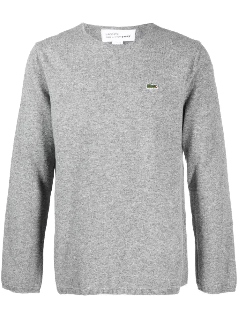 Comme Des Garçons Shirt x Lacoste intarsia-knit wool sweater Grey FLN004