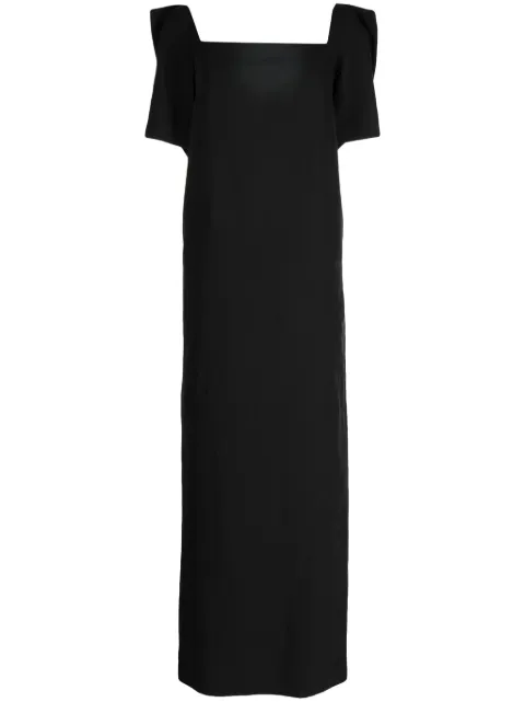 pushBUTTON bow-detailing square-neck dress Black PB2330505W