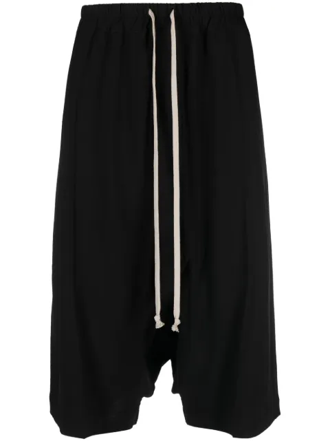 Rick Owens drop-crotch drawstring shorts Black RU02C7384HY