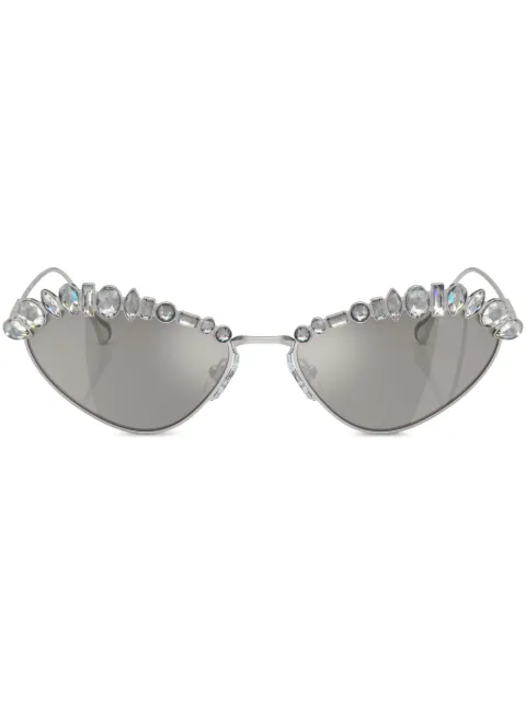Swarovski Eyewear crystal-embellished cat-eye frame sunglasses Silver SK700940016G
