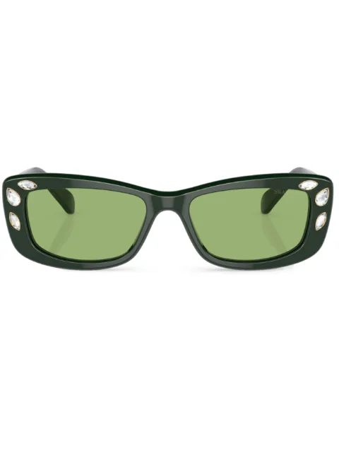 Swarovski Eyewear crystal-embellished rectangle-frame sunglasses Green SK600810262