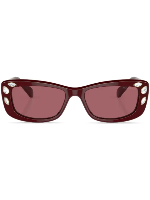 Swarovski Eyewear crystal-embellished rectangle-frame sunglasses Red SK6008100869