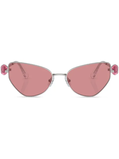 Swarovski Eyewear hinged crystal-embellished cat-eye sunglasses Silver SK7003400184