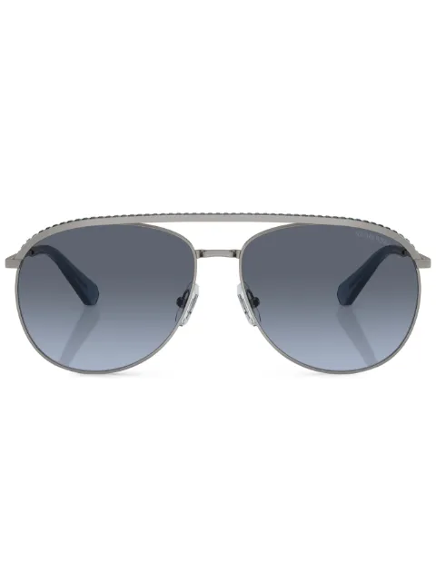 Swarovski Eyewear crystal-embellished pilot-frame sunglasses Grey SK700540098F