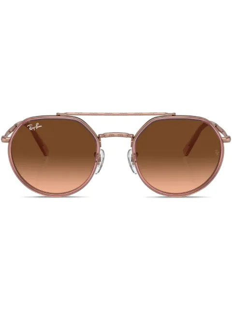 Ray-Ban logo-print round-frame sunglasses Metallic 0RB3765
