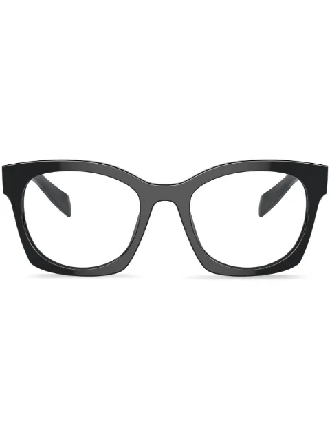 Prada Eyewear logo-print square-frame glasses Black SPRA05V16K1O1