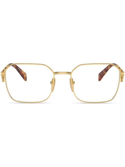 Prada Eyewear triangle-logo square glasses Gold SPRA51V5AK1O1