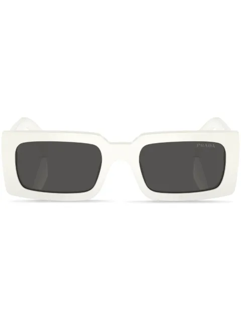 Prada Eyewear logo-lettering rectangular sunglasses White SPRA071425S0