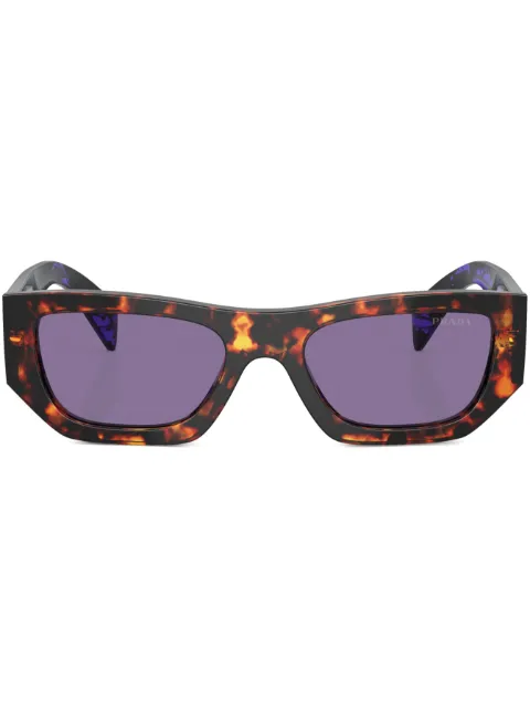 Prada Eyewear tortoiseshell-effect geometric sunglasses Green SPRA0114O50B