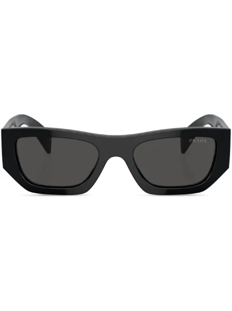 Prada Eyewear logo-lettering geometric sunglasses Black SPRA0116K08Z