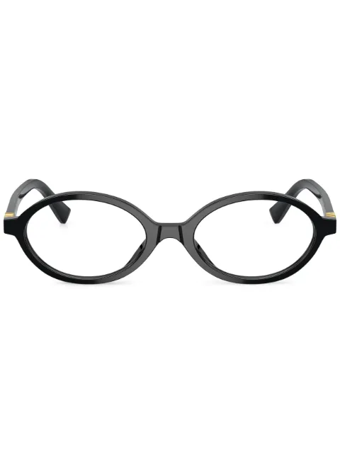 Miu Miu Eyewear oval optical glasses Black SMU01XV1AB1O1
