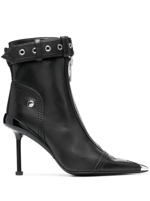 Alexander McQueen buckle-fastening leather ankle boots Black 768101WIDR4