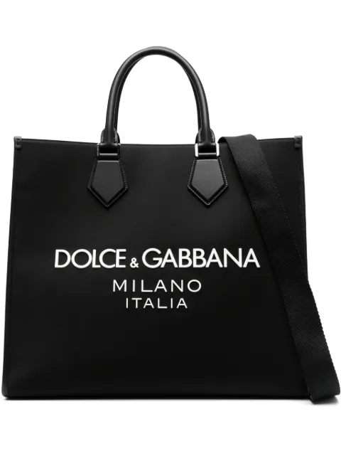 Dolce & Gabbana large logo-embossed tote bag Black BM2271AG182