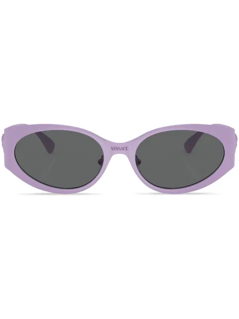 Versace Eyewear logo-plaque oval-frame sunglasses Purple VE2263150287