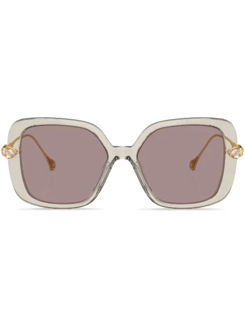 Swarovski Eyewear crystal-embellished oversize-frame sunglasses Brown SK60113003LA