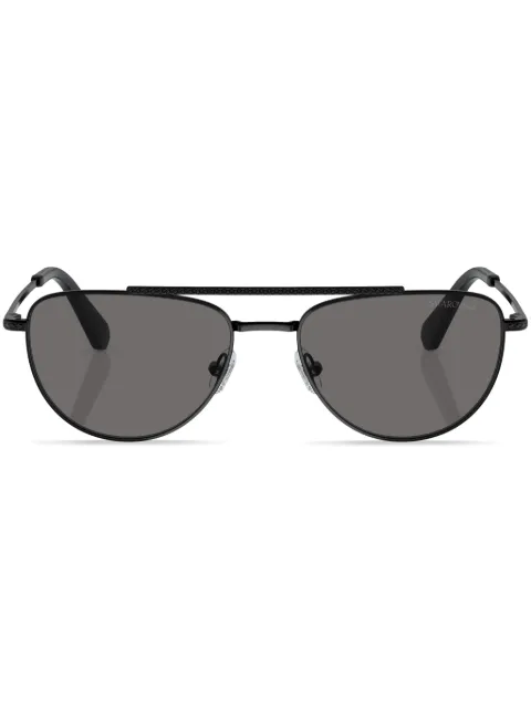 Swarovski Eyewear logo-print oval-frame sunglasses Black SK7007401081