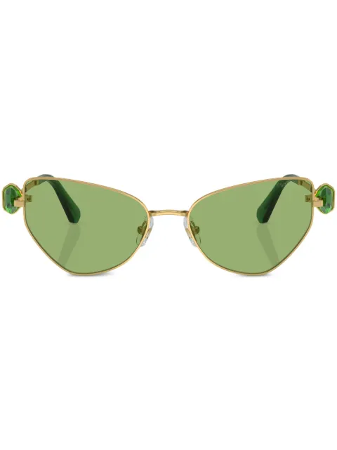 Swarovski Eyewear hinged crystal-embellished cat-eye sunglasses Gold SK700340042