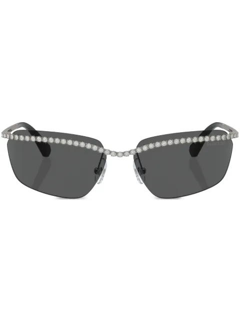 Swarovski Eyewear pavé-band rectangle-frame sunglasses Grey SK7001400987