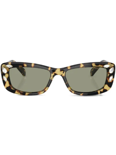 Swarovski Eyewear tortoiseshell rectangle-frame sunglasses Green SK600810092