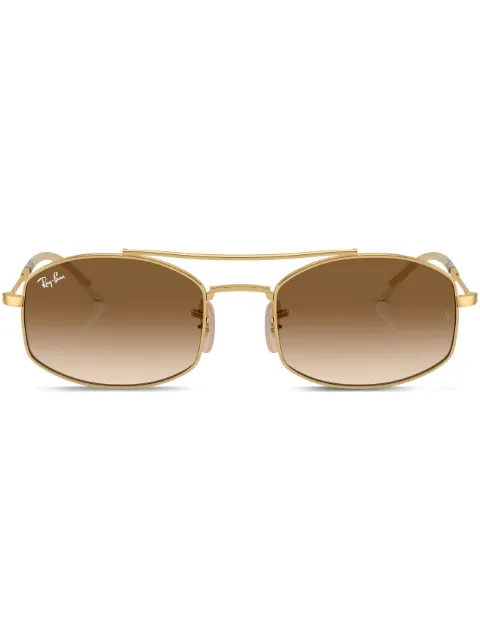 Ray-Ban logo-print square-frame sunglasses Gold RB371900151