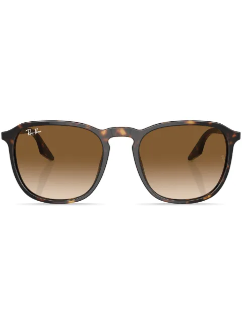 Ray-Ban logo-plaque oversize-frame sunglasses Green RB220390251