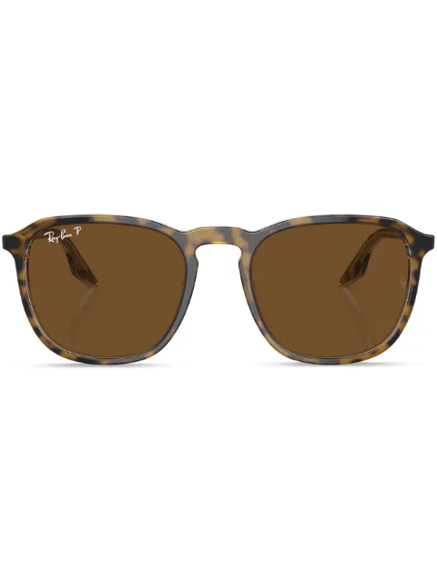 Ray-Ban logo-plaque round-frame sunglasses Green RB2203139357