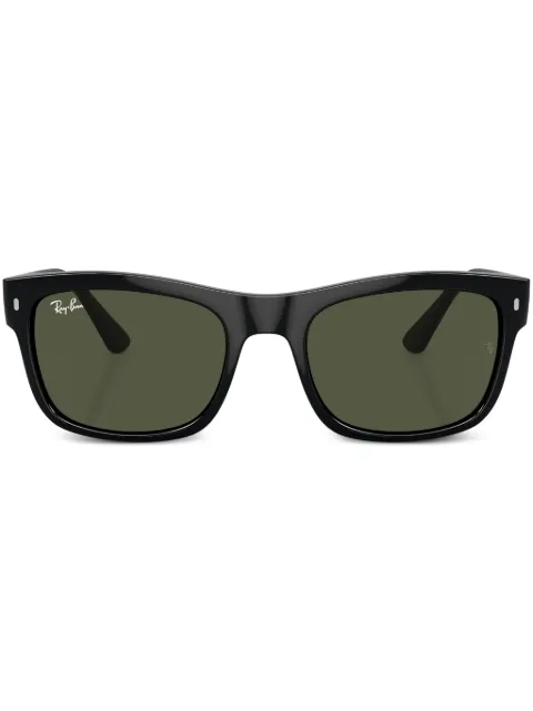 Ray-Ban logo-plaque square-frame sunglasses Black RB442860131