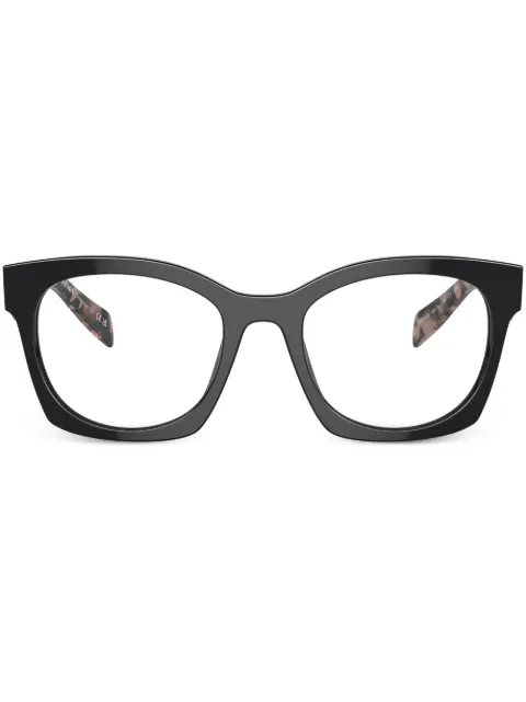 Prada Eyewear logo-lettering D-frame glasses Black SPRA05V13P1O1