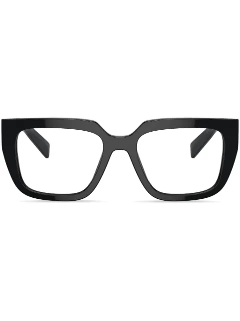Prada Eyewear logo-lettering square glasses Black SPRA03V16K1O1