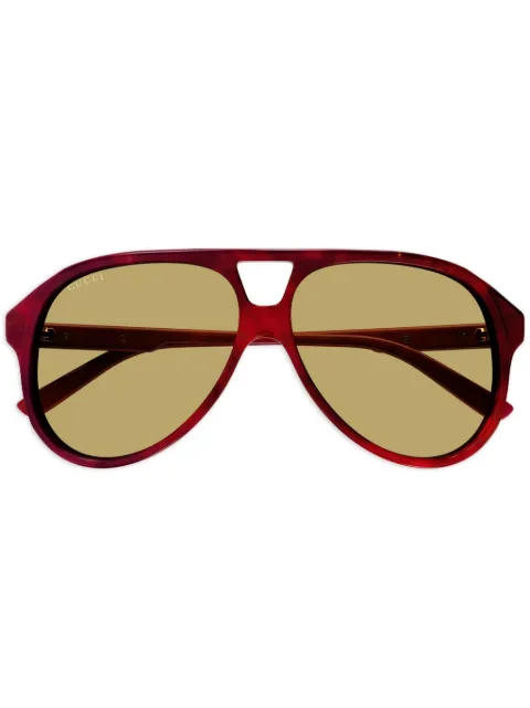 Gucci Eyewear Interlocking G pilot-frame sunglasses Red GG1286S002