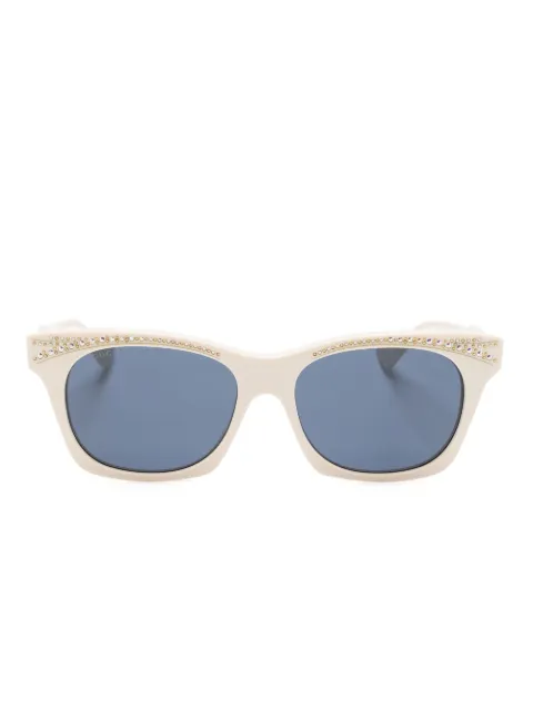 Gucci Eyewear crystal-embellished wayfarer sunglasses Brown GG1299S004