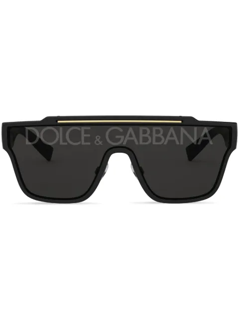 Dolce & Gabbana Eyewear logo-print square-frame sunglasses Black DG6125501M