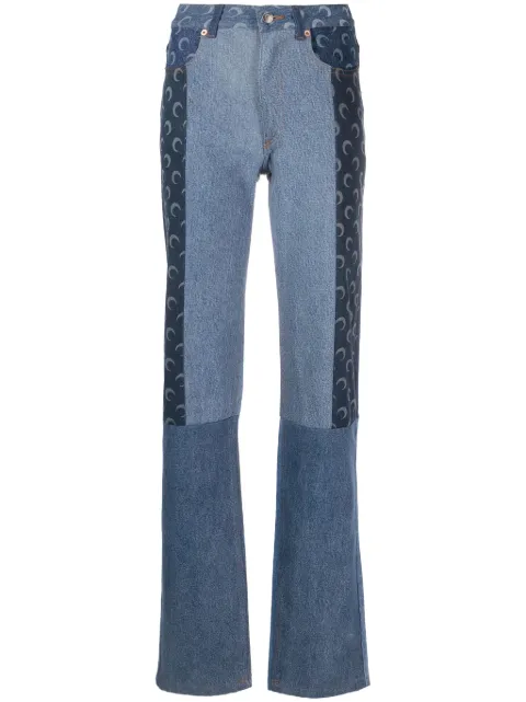 Marine Serre Moon Regenerated straight-leg jeans Blue WPA024BL50