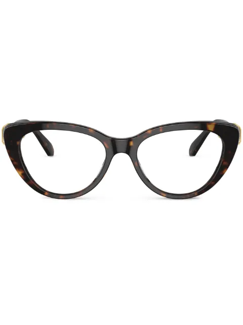 Swarovski Eyewear hinged crystal-embellished cat-eye glasses Brown SK20051002