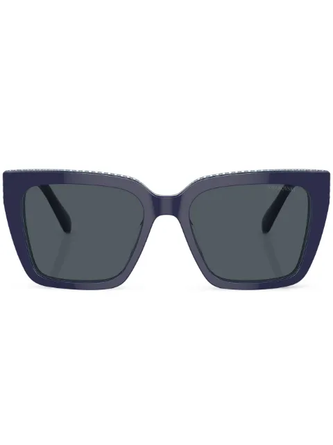 Swarovski Eyewear crystal-embellished rectangle-frame sunglasses Blue SK6013101887