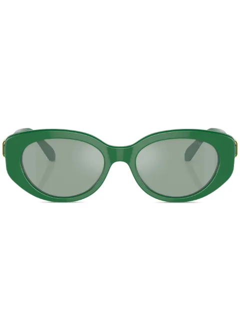 Swarovski Eyewear crystal-embellished round-frame sunglasses Green SK600210079C