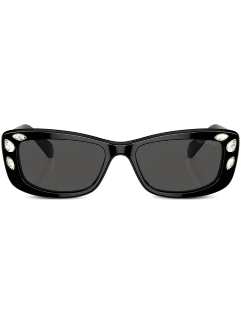 Swarovski Eyewear crystal-embellished rectangle-frame sunglasses Black SK6008100187